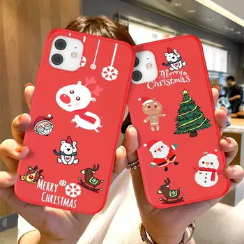 Kalėdų Silikoninis Telefono dėklas Skirtas iPhone 11 12 Mini Pro X XR XS Max 8 7 6 6s Plius 5s SE 2020 Animacinių filmų Kalėdų Senelis Minkštos TPU Dovana