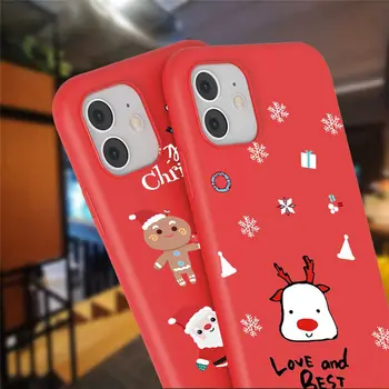 Kalėdų Silikoninis Telefono dėklas Skirtas iPhone 11 12 Mini Pro X XR XS Max 8 7 6 6s Plius 5s SE 2020 Animacinių filmų Kalėdų Senelis Minkštos TPU Dovana