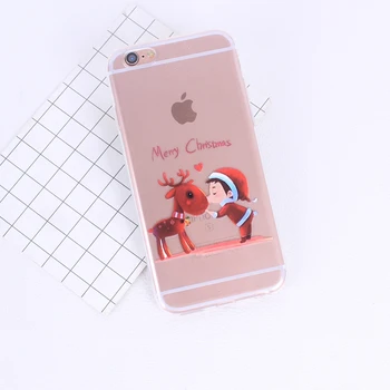 Kalėdų Telefono dėklas Skirtas iphone 11 Pro XR XS Max 7 8 Plius 6 6S 5 5S SE 2020 SE 2 Santa Claus Sniego Minkšto Silikono Padengti Atveju