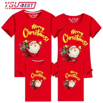 Kalėdų Šeimos Drabužių 2020 Santa Claus Stiliaus Vaikas marškinėliai Mamytė ir Man Drabužius, Mama, Dukra, Tėvas Šeimos Atitikimo Komplektus
