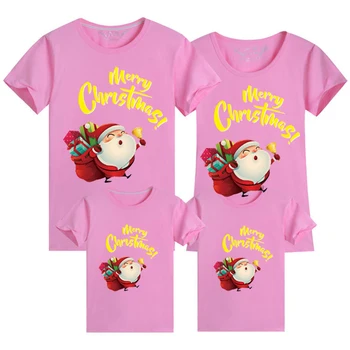Kalėdų Šeimos Drabužių 2020 Santa Claus Stiliaus Vaikas marškinėliai Mamytė ir Man Drabužius, Mama, Dukra, Tėvas Šeimos Atitikimo Komplektus