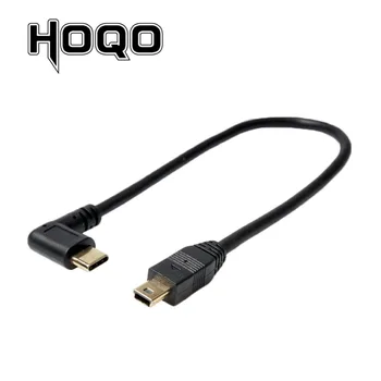 Kampas 90 laipsnių USB C Micro B Mini USB 5Pin Male į USB 3.1 C Tipo Alkūnė Mikro USB 2.0 OTG Duomenų Adapterio Kabelis