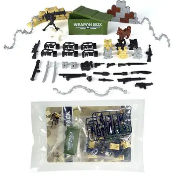 Kareiviai, Karinę Duomenys Ginklai Armijos Ginklų Priedai Rinkiniai Kūrimo Bloką Plytų Vaikų Žaislas Suderinama su Žaislų