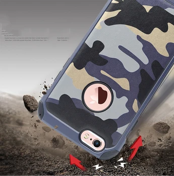 Karinės Armijos Camo Camo Modelio Atveju iphone, 7 X 6 6S 8 Plius XR XS MAX dangtelis apsaugos Telefono 