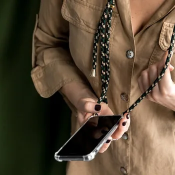Karoliai Virvelę Atveju, Motorola Moto Viena Vizija G7 G8 Plius Vairo G G6 Z3 Žaisti G4 G5 G5S Plius Peties Rope Laidas Minkštas Viršelis