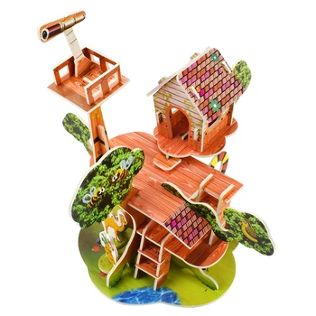 Kartono 3D Puzzle Švietimo Žaislai Vaikams iq Games Hobis Surinkti Animacinių filmų Pastatas Harmoningai Parko Modelį 