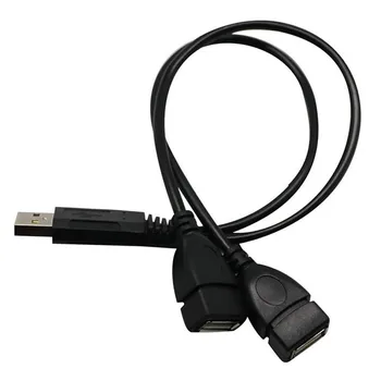 KARŠTO 30cm Y Splitter Hub Maitinimo Laido Adapteris, Laidas USB 2.0 A Male Į 2 Dual Moterų Lizdas