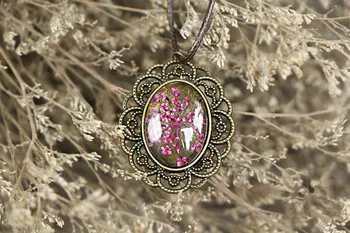 Karšto FOMALHAUT Ranka-dažytos Slyvų žiedų Nemirtingas gėlės laiko perlas Karoliai Ilgio Juostelės Pakabukas Karoliai Moterų Papuošalai CX-125
