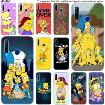 Karšto Homer Simpson Minkštas Silikoninis Telefono dėklas, skirtas Huawei Honor 20 20i 10 9 8 Lite 8X 8C 8A 8S 7S, 7A Pro Peržiūrėti 20 Mados Padengti