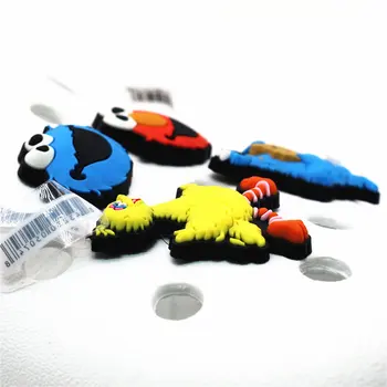 Karšto pardavimo 1pcs Batų Papuošimai 3D Sesame Street Stiliaus Batų Žavesio Elmo/Didelis Paukštis/Cookie Monster Batų Priedai tinka Vaikams Dovanos