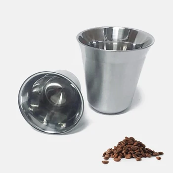 Karšto Pardavimo 1pcs Nerūdijančio Plieno puodelių Pixie Espresso Dolce gusto Dvigubos Sienelės Termo kapsulė kavos puodelį, naminių reikmenys