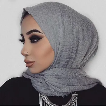 Karšto Pardavimo Dizaino Medvilnės Skalbiniai Musulmonų wrap ir skara Islamas Turbaną Moterų Headscarves Naujas Moterų Vingiuoti Momentinių Hijab Pagal Šalikas