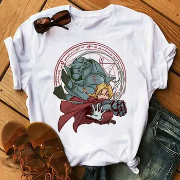 Karšto pardavimo Fullmetal Alchemist T-shirt moterims, Japonų animacijos 