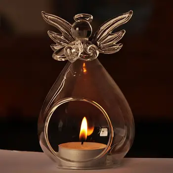 Karšto Pardavimo Mados Kūrybos Angelas Stiklo Kristalų Kabinti Arbata Šviesos Žvakių Laikiklis Namo Kambaryje Šalis Dekoro Žvakidė Saugojimo Laikikliai