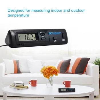 Karšto Patalpų Lauko Termometras Monitorius Su Zondas Jutiklis Laidinio Termometras Skaitmeninis LCD Temperatūros Matuokliu, Home Office Automobilį
