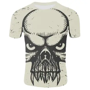 Kaukolė 3D spausdinimo siaubo kaukolė T-shirt Cool Cool T-shirt Gotikos stilius, Punk T-shirt Retro T-shirt 3DT marškinėliai vyrams