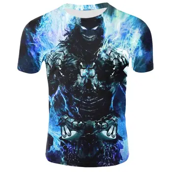 Kaukolė 3D spausdinimo siaubo kaukolė T-shirt Cool Cool T-shirt Gotikos stilius, Punk T-shirt Retro T-shirt 3DT marškinėliai vyrams