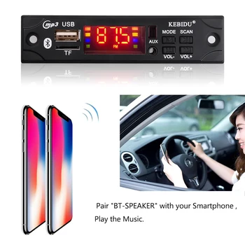 Kebidu 2020 Belaidžio 5V (12V Bluetooth, MP3 Grotuvas WMA Dekoderis Valdybos Automobilio Audio USB TF FM Radijo Modulis su Nuotolinio Valdymo Automobilių