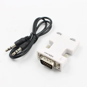 Kebidu HDMI suderinamus VGA Moterų ir Vyrų Mini Adapteris Keitiklis su Garso Adapterio Kabelį Remti 1080P Signalo Išėjimas