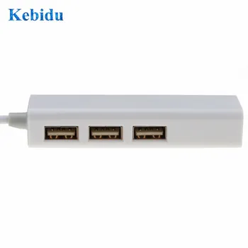 Kebidu USB C prie Eterneto Adapteris su C Tipo USB 3.1 HUB 3 jungtys RJ45 Tinklo Korta Lan Adapteris, skirtas Macbook USB-C Tipo