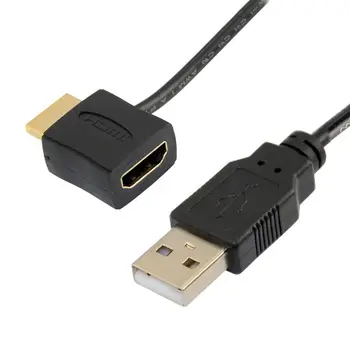 Kebidu Vyrų ir Moterų Adapteris Keitiklis Jungtis HDMI-suderinama Su 50cm USB 2.0 Įkroviklio Maitinimo Kabelis