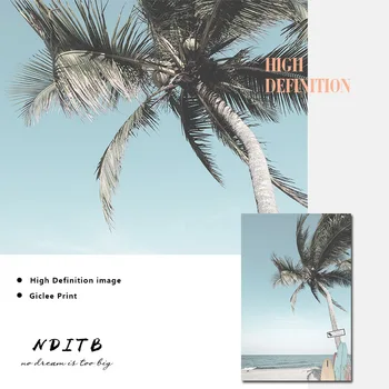 Kelionės Plakatas Tropic Havajai Paplūdimio Autobusu Burlenčių Palmių Kraštovaizdžio Tapybos Drobės Tapybos Sienos Paveiksl Šiuolaikinių Namų Puošybai