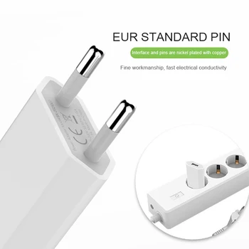 Kelionės Sienos Mokestis Įkroviklio Maitinimo Adapteris 5V 1A Europos ES Prijunkite Vieną USB Port AC Euro Įkroviklis Mažoms Mobilusis Telefonas