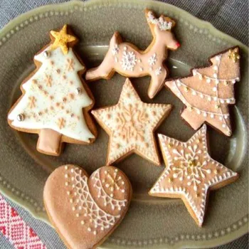 KENIAO Kalėdų Cookie Cutter Set - 3PC - Kalėdų Eglutės,Snaigės,Meduoliai su imbiero priedais Vyras Sausainių ir Minkštas Pjaustyklės-Nerūdijantis Plienas