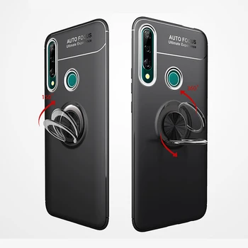 KEYSION Metalo Žiedas Atveju Huawei Honor 9X Pasaulio Versija Minkštas Matinis Silikonas atsparus smūgiams Galinį Telefono Dangtelį už Garbę 9X Priemoka