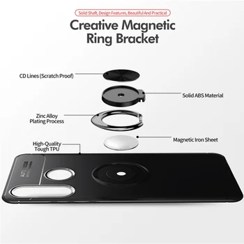 KEYSION Telefoną Atveju Huawei honor 10i Atveju Magnetinis Žiedas, Stovas Silikono Minkštos TPU Galinio Dangtelio Garbę 20i Garbę 10 i funda