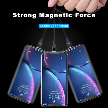 KEYSION USB-C Magnetinio Kabelis Samsung Galaxy A70 A50 A30 A20 Kabelis 1M 3A Greito Įkrovimo Laido Tipas-C Magnetas Telefono Laidas, Įkroviklis