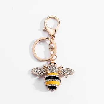 Klasikinis Bičių Keychain kristalų Bičių Key Chain Moterų Vabzdžių paketų prižiūrėtojų raktinę Raktų Pakabukas Dovanos Mergaitėms 