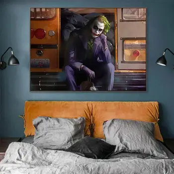 Klasikinis Filmas Joker Drobės Plakatas ir Spausdina Komiksų Sienos Menas Nuotraukas Cuadros Aliejaus Tapybai Šiuolaikinio Gyvenimo Kambario, Namų Dekoro
