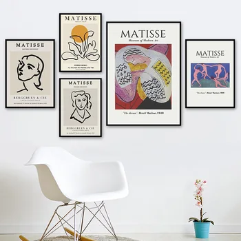 Klasikinis Matisse Abstraktus Mergina Žmogus Linijų Sienos Meno Tapybos Drobės Šiaurės Plakatai Ir Spausdina Sienos Nuotraukas Gyvenimo Kambario Dekoro