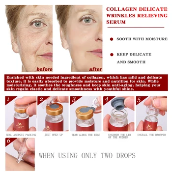 Kolageno aloe vera+kolageno atjauninimas, raukšlių Serumas veido odos priežiūros produktų anti-senėjimo kremas 12ML