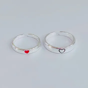 Korėjos 925 Sterlingas Sidabro Širdies Žiedai Moterims Boho Papuošalai Pora Žiedus Didmeninės