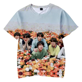 Korėjos Mados Harajuku Streetwear 3D Kpop Marškinėliai Vyrams/moterims, Hip-Hop K-pop Marškinėlius Moterų trumpomis Rankovėmis 3D Vaikas Tee Marškinėliai Femme