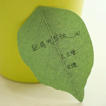 Korėjos Raštinės Reikmenys Mielas Žalios Lapinės Formos Memo Pad Sticky Notes 