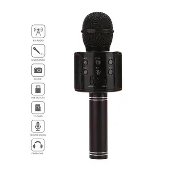 KTV Bevielis Karaoke Handheld Microphone USB Grotuvas Mikrofonas Garsiakalbis Nešiojamų Kalėdų Gimtadienio Namuose Šalis