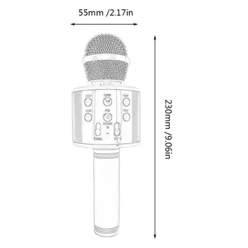 KTV Bevielis Karaoke Handheld Microphone USB Grotuvas Mikrofonas Garsiakalbis Nešiojamų Kalėdų Gimtadienio Namuose Šalis
