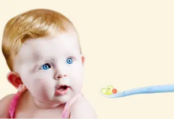 Kūdikio Minkšti silikoniniai Šaukštas Maisto Klasės kūdikį Krūtimi Šaukštai Saugos Stalo reikmenys Kūdikių Mokymosi Šaukštai už 4M-3Y kūdikių