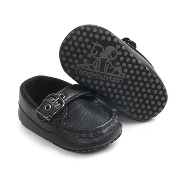 Kūdikių bateliai Oda Moccasin kūdikių bateliai juodos lovelę odiniai batai bamblys pirmą walker footwears 0 -1 metai kūdikiams