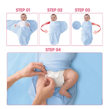 Kūdikių miegmaišis naujagimių paketas kokono wrap suvystyti minkštas medvilnės 0-6 mėnesių miego antklodė