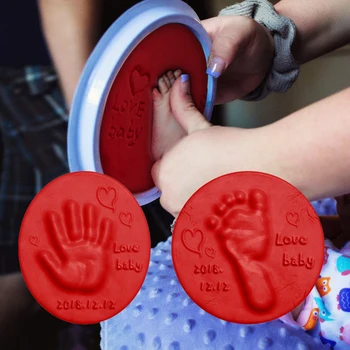 Kūdikių Priežiūros Oro Ranka, Koja Inkpad Džiovinimo Minkštas Molis Kūdikių Handprint Pėdsaką Leidyklos Liejimo Tėvų-vaikų Vertus Inkpad Fingerprint20g