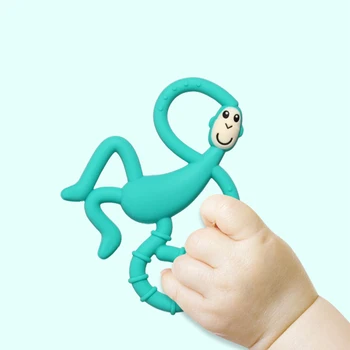 Kūdikių Silikono Animacinių filmų Beždžionė Teether trimatis Modeliavimas Kramtyti Pakabukai Teether Kūdikių Molinis Bite Gumos Vaikų Švietimo Žaislas