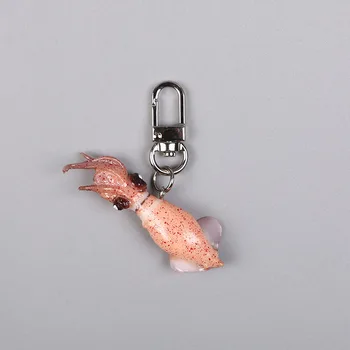 Kūrybinė imitacija kalmarai Keychains Jūrų gyvūnų Key Chain vyrų ir moterų automobilių krepšiai pakabukas aksesuarai dovanos Raktų Žiedas