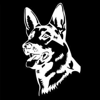 Kūrybos 13*8cm Alsation Pastorius šuo automobilių lipdukai Black/Silver car styling padengti lipdukus VOKIEČIŲ AVIGANIS šviesą Atspindinčios Gyvūnų Lipdukas