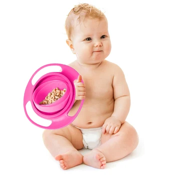 Kūrybos 360 Pasukti Pašalinis Įrodymas Universal Gyro Bowl Kūdikių Maisto Indai Vaikams Valgyti Mokymo Dubenys Šėrimo Mokymosi Patiekalai