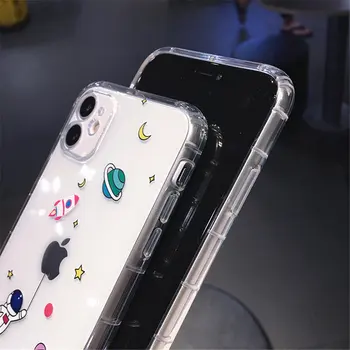 Kūrybos Astronautas Kosmose Telefono dėklas Skirtas iPhone 11 12 Mini Pro Max Planetos Aišku, atsparus smūgiams iPhone 7 8 Plius SE2020 X XR XS Max