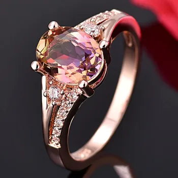 Kūrybos Kristalų Žiedai Moterims Rose Gold Klasikinio Vestuvių Moteriški Žiedai, Papuošalai Mados Moterų Papuošalai Dovana